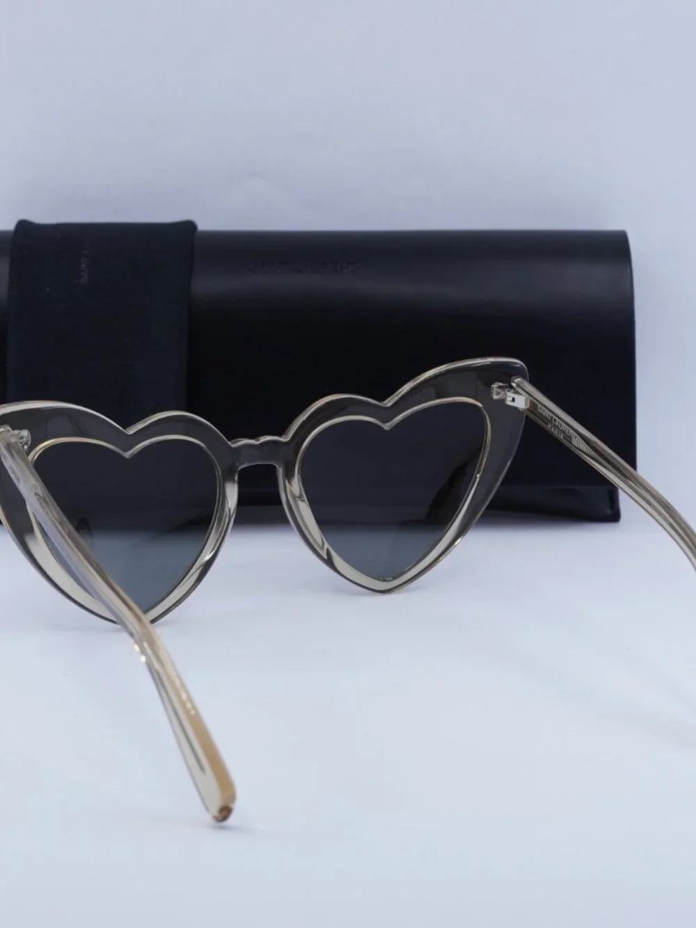 Saint Laurent SL181 LOU LOU 027 Heart Sunglasses - Transparent Nude / Copper
